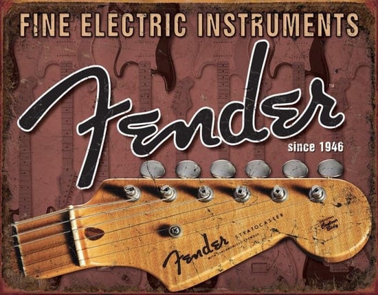 Fender Headstock Tin Sign