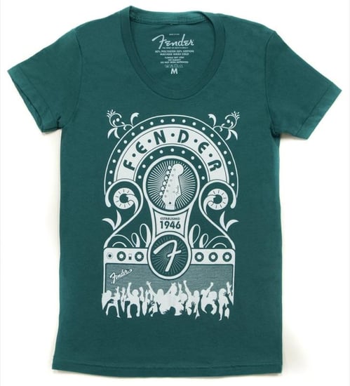 Fender Ladies Jukebox Est 1948 T-Shirt (L, Evergreen)