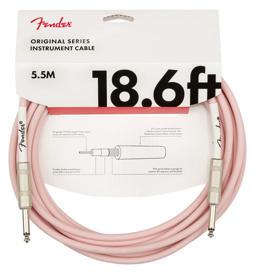 Fender Original Instrument Cable, 5.7m/18.6ft, Shell Pink