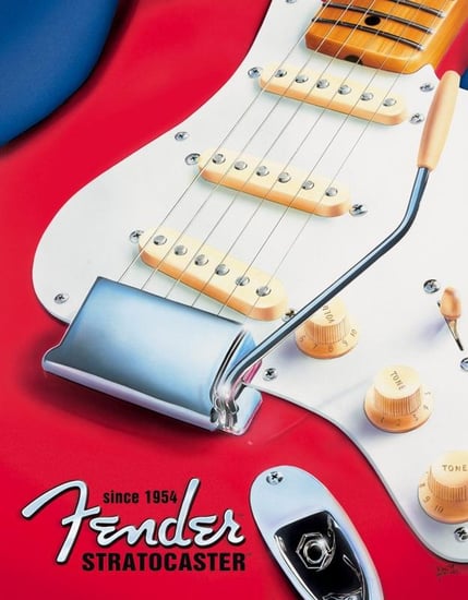 Fender Red Stratocaster Tin Sign