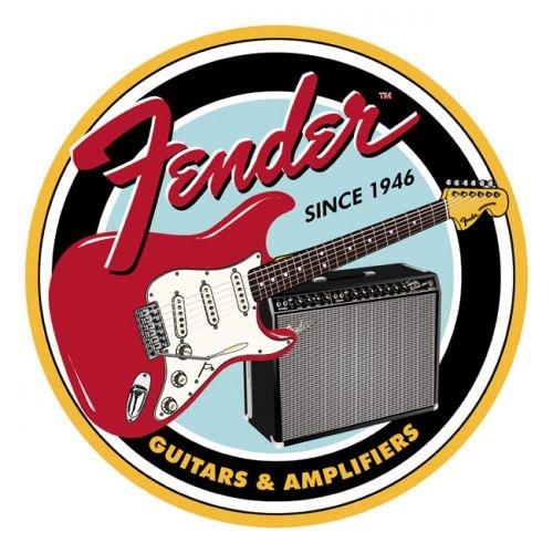 Fender Round G&A Tin Sign