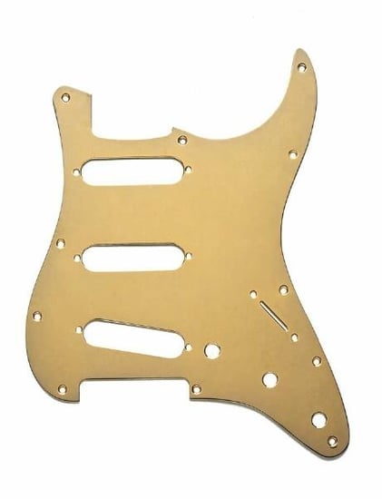 Fender Standard Strat Single Coil Pickguard (1-Ply, Polished Gold)