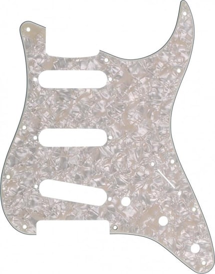 Fender Standard Strat Single Coil Pickguard (4-Ply, Aged White Moto)