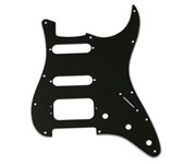 Fender Strat Pickguard, 11 Hole HSS, Black/White/Black