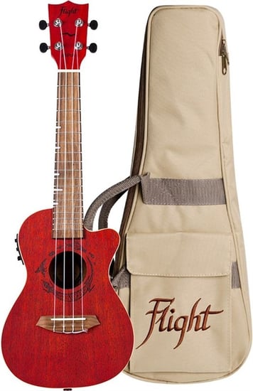 Flight DUC380 Electro Concert Ukulele, Coral