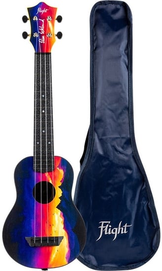 Flight Elise Ecklund Long Neck Travel Ukulele, Sunset