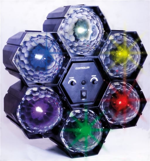 FXLab G017KE 6-Way LED Crystal Effect Disco Light