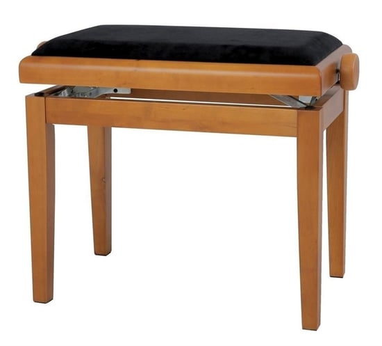 GEWA 130140 Piano Bench Deluxe Oak, Black Seat