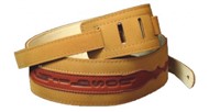 Gibson Gear 2in Brushed Leather Guitar Strap (Tan with Cognac Insert)