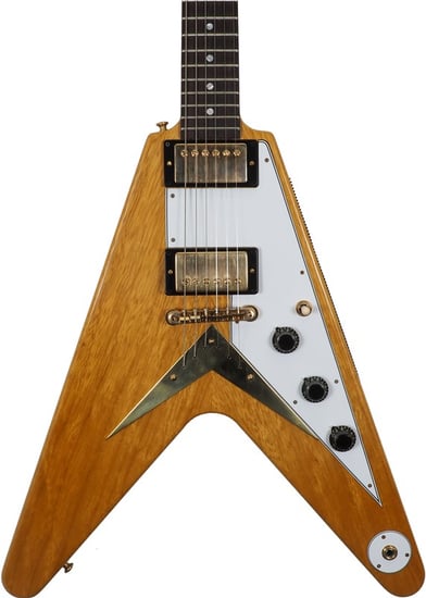 Gibson Custom 1958 Korina Flying V, White PG, Natural