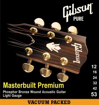 Gibson Gear Masterbuilt Premium Phosphor Bronze Acoustic, Light, 12-53