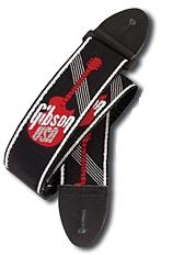 Gibson Gear 2 Inch Woven Guitar Strap, Black/Red