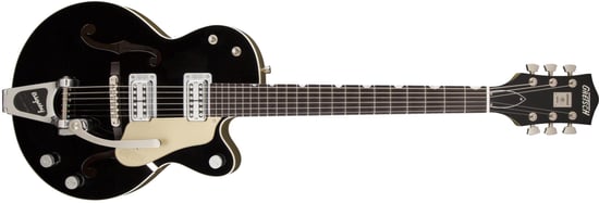 Gretch G6118T-LTV 130TH Anniversary Jr. with TV Jones Pickups and Bigsby (2-Tone Black/Gold Lacquer)