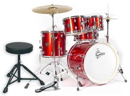 Gretsch Energy 20in Drum Set w/ Hardware and Paiste 101 Cymbal Set, Red