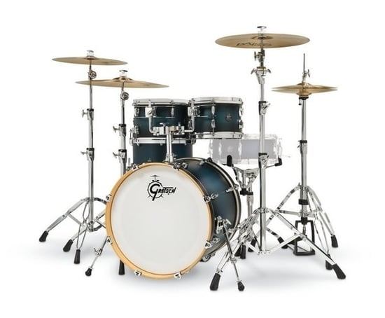 Gretsch RN2-E604 Renown Maple 4 Piece Shell Pack, Satin Antique Blue Burst