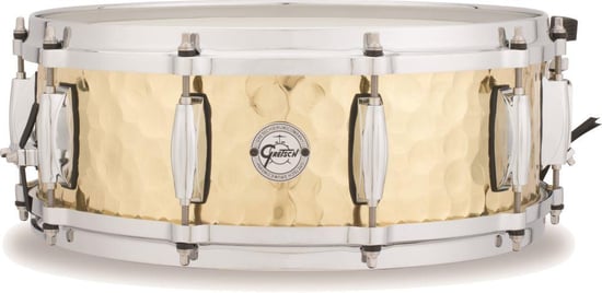 Gretsch S1-0514 Silver Series Hammered Brass Snare, 14x5in