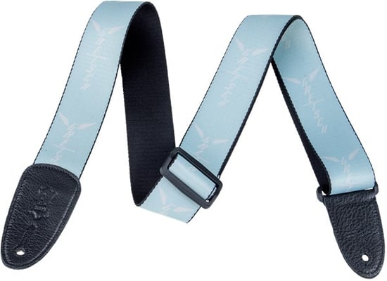 Gretsch Wing Logo Pattern Guitar Strap, Seafoam with White Logos