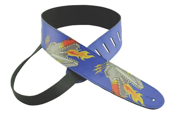 Henry Heller Leather Strap With Graphic (2.5 Inch, Robot, Blue, HTB25-25)