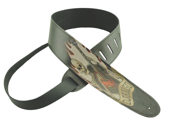 Henry Heller Leather Strap With Graphic (2.5 Inch, Django Skull, HST25-04)