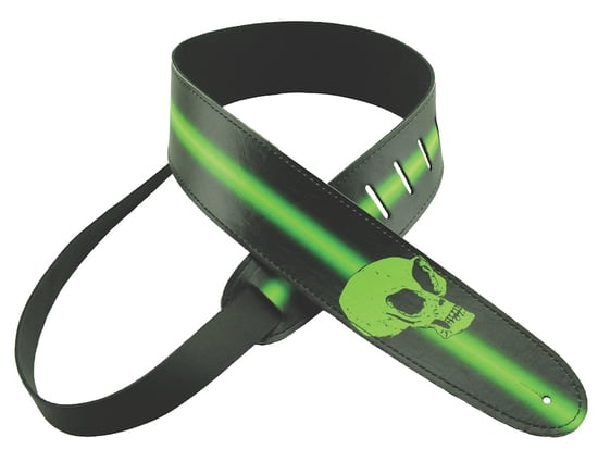 Henry Heller Leather Strap With Graphic (2.5 Inch, Green Skull, HST25-01)