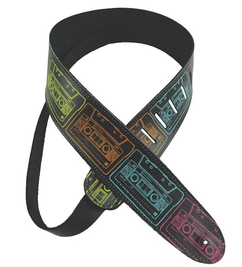Henry Heller Leather Strap With Graphic (2 Inch, Multicoloured Cassettes, HTB2-04)