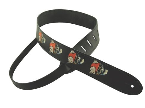 Henry Heller Leather Strap With Graphic (2 Inch, Winged Skulls, HOS2-01)