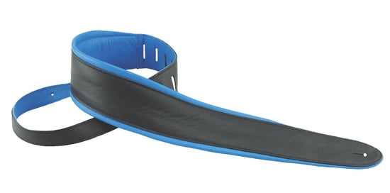 Henry Heller Padded Luxe Glove Capri Leather Guitar Strap (Black/Blue, HPAD25-6)