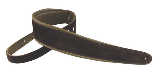 Henry Heller Padded Luxe Glove Capri Leather Guitar Strap (Brown Suede/Bomber Brown, HPAD25-15)