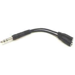 Hosa ¼in Jack to Dual 3.5mm Female Jack Y Cable (YMP-234) 15cm