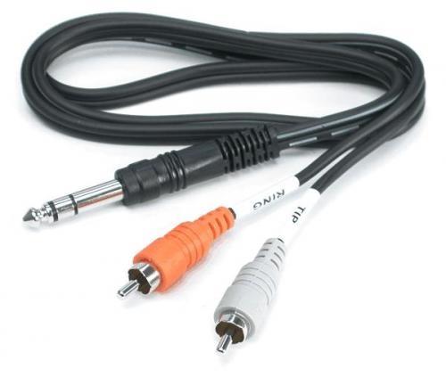 Hosa Quarter inch TRS to Dual RCA (TRS-202) 2m