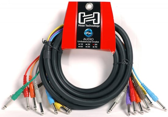 Hosa Unbalanced 8 Way ¼in Jack to Jack Snake (CPP-803 MTL) 3m