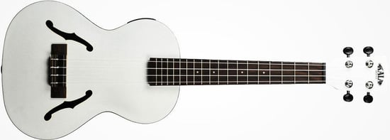 Kala KA-JTE Tenor Archtop Electro Acoustic Ukulele, White