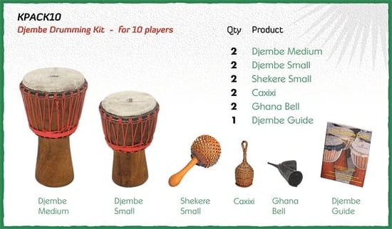 Djembe Drumming Kit - For 10 Players