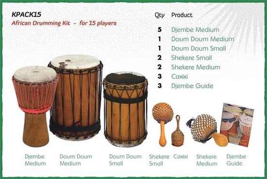 African Drumming Kit - For 15 Players