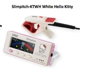 Korg Slimpitch Chromatic Tuner plus Contact Tuner (White Hello Kitty)