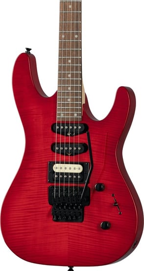 Kramer Striker Figured HSS Floyd Rose, Laurel Board, Trans Red