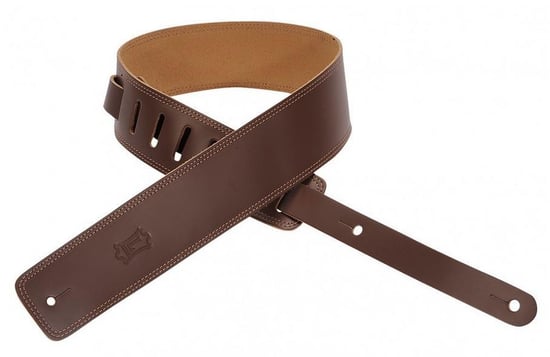Levys DM1-BRN Leather Strap with Edge Stitching (Brown)