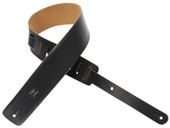 Levys DM1-BLK Leather Strap with Edge Stitching (Black)