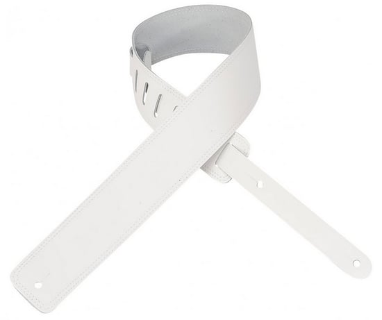 Levys DM1-WHT Leather Strap with Edge Stitching (White)