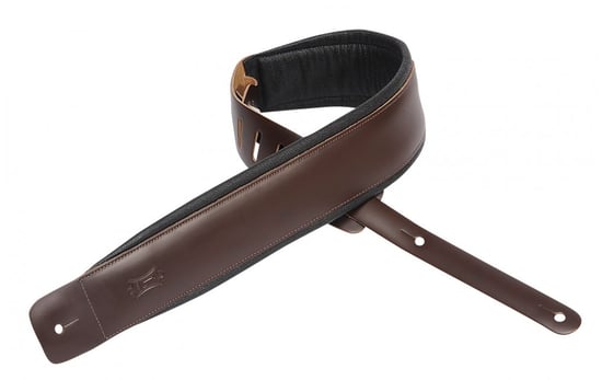 Levys DM1PD 2.5" Padded Garment Leather Guitar Strap (Dark Brown)