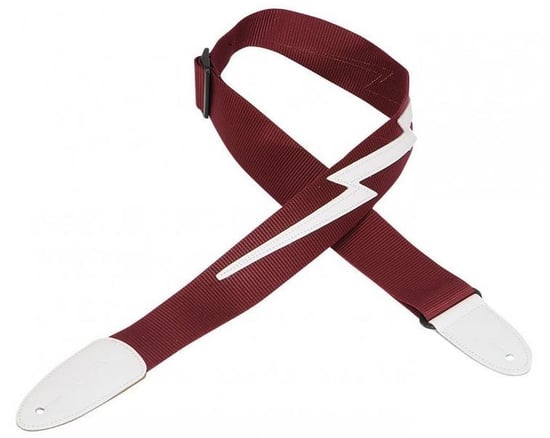 Levys DM5 Polypropylene Guitar Strap w/ Lightning Bolt (Burgundy)