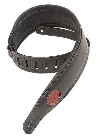 Levys MSS1-XL-BLK Padded Leather Strap (Black, Extra Long)