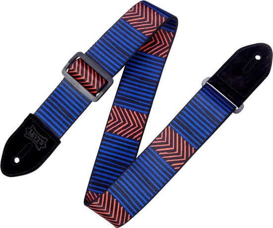 Levys MP2TC Print Tribal Chevron Strap, 2in, Black Blue Red