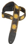 Levys MPJG-SUN Jacquard Weave Sun Guitar Strap (Black)