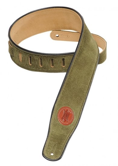 Levys MSS3-2-GRN Suede Leather Guitar Strap (Green)