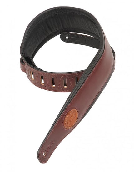 Levys MSS1 Padded Leather Strap (Burgundy)