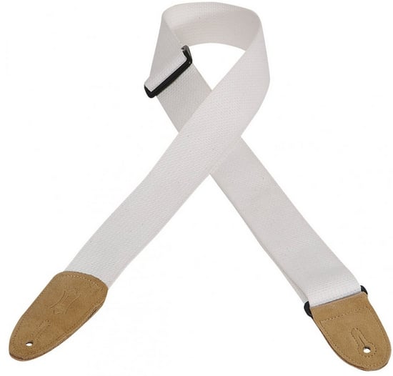 Levys MC8 Cotton Strap, White