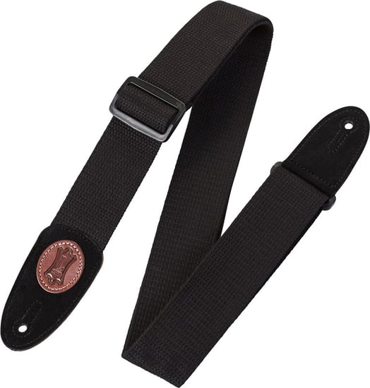 Levys MSSC8 Classics Cotton Strap with Signature Logo, Black