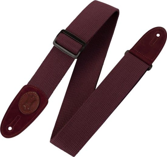 Levys MSSC8 Classics Cotton Strap with Signature Logo, Burgundy