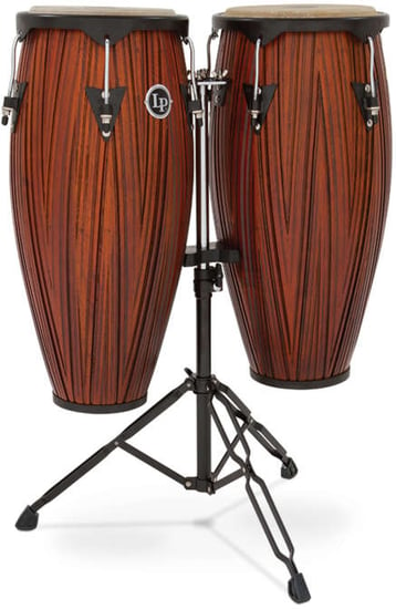 LP City Series Conga Set with Stand (10in/11in, Carved Mango Wood)